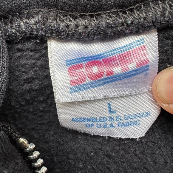 Soffee Vintage Black Blank Zip Up Hoodie - Picture 3 of 6